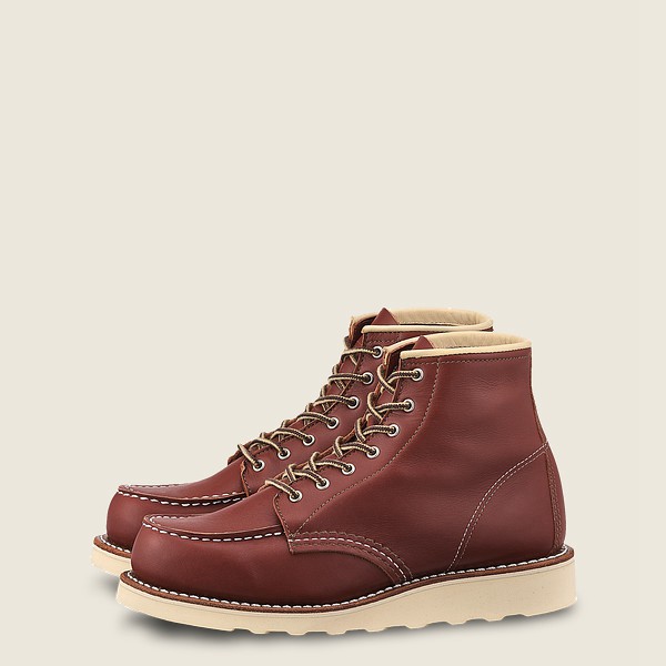 Bottes Red Wing Heritage - 6-Inch Classic Moc - Short Atanado Cuir - Bordeaux - Femme 507RTFWGD